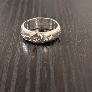 Tiffany & Co. Silver Floral Band